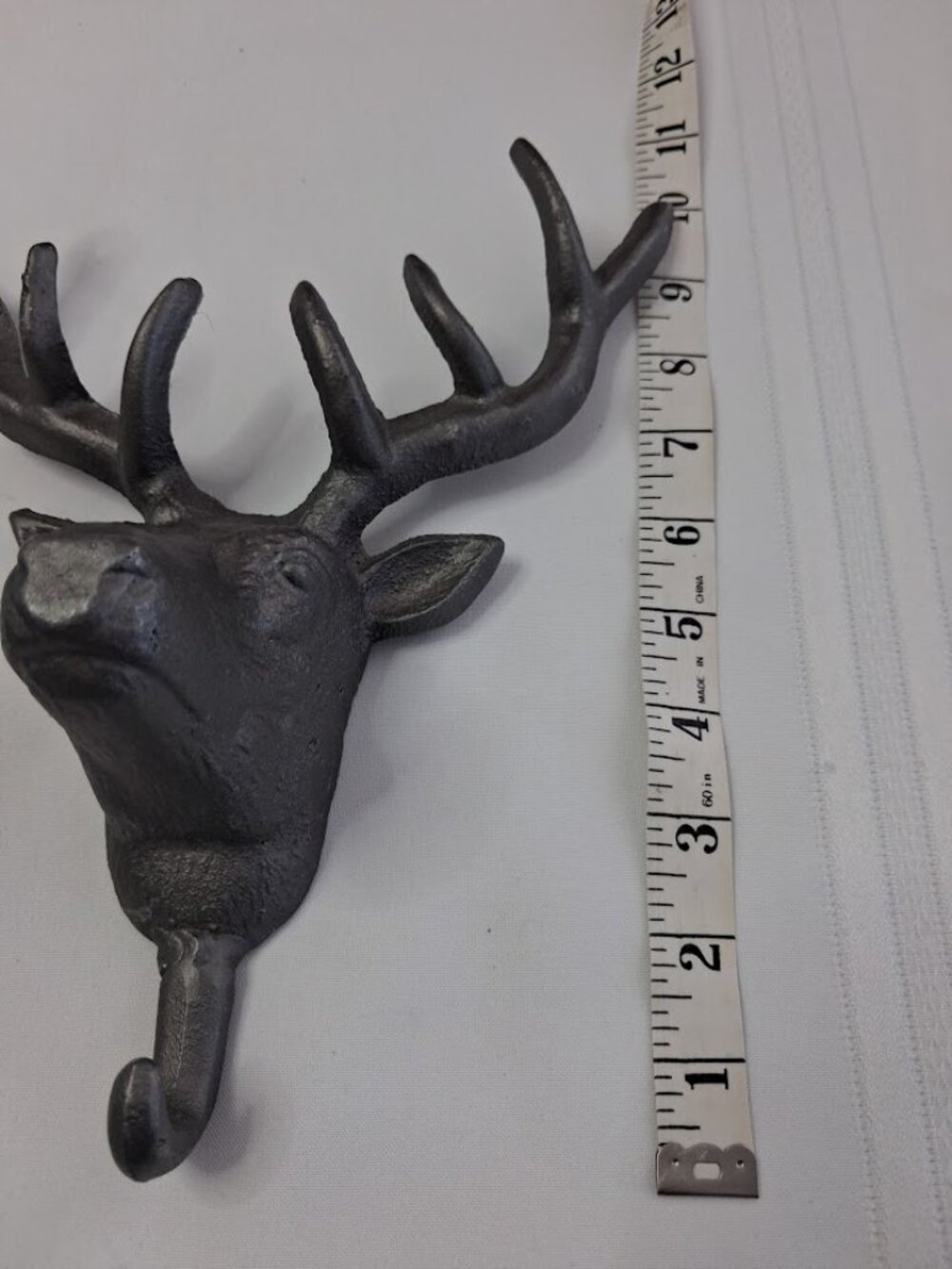 Vintage Cast Iron Deer Head Wall Hook - Picture 7 of 10